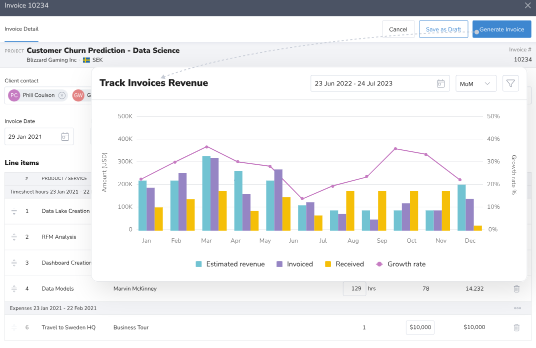 screenshot of Keka PSA